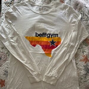 White Long Sleeve Shirt with Texas Graphic
